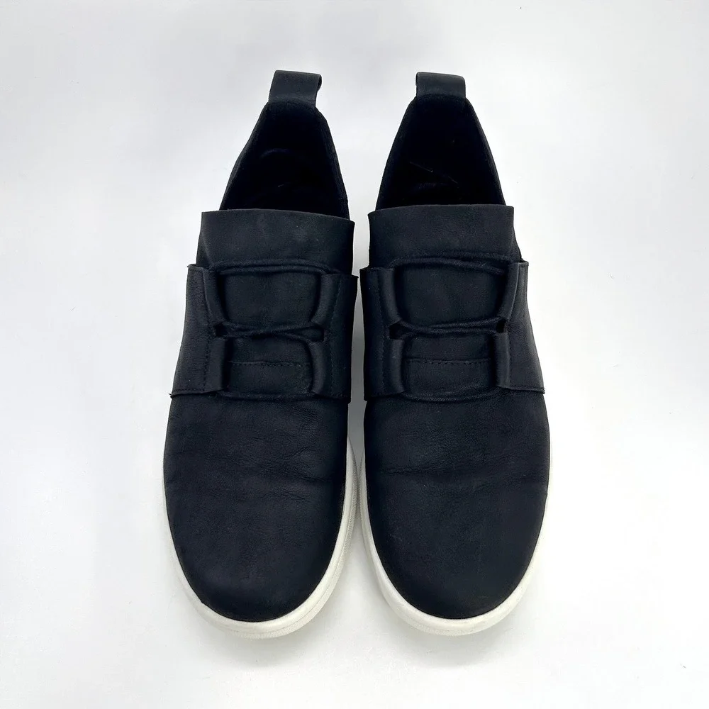 Eileen Fisher Kipling Sneakers Womens 9 Black Nubuck Leather Comfort EF45116